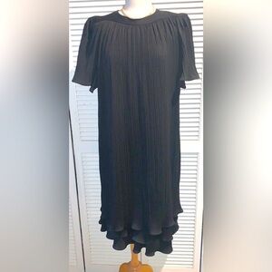 Statements vintage short sleeve midi tiered dress in black